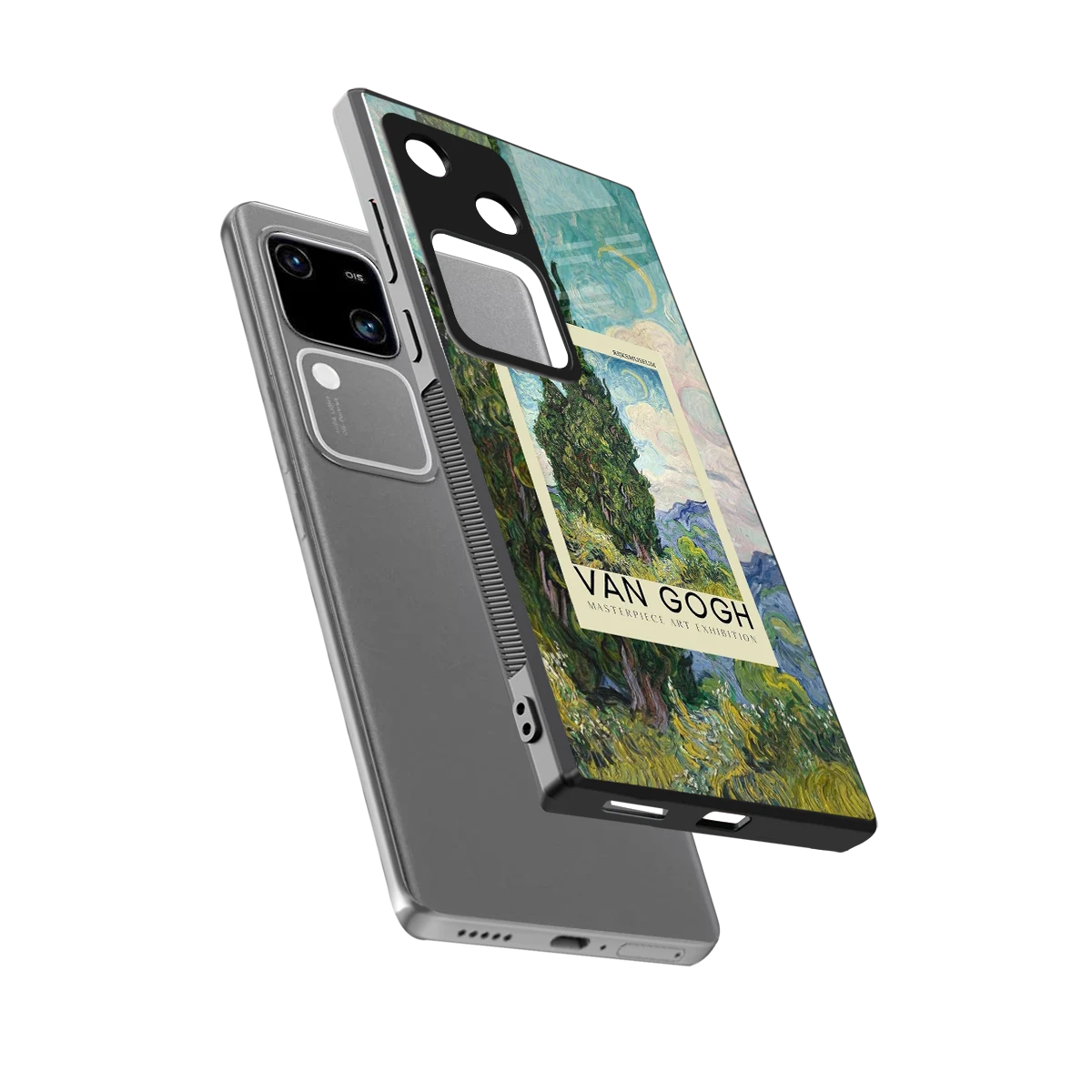 Cypresses sleek vivo v30 cover with tempered glass back and TPU edges