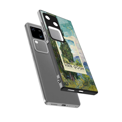 Cypresses sleek vivo v30 cover with tempered glass back and TPU edges
