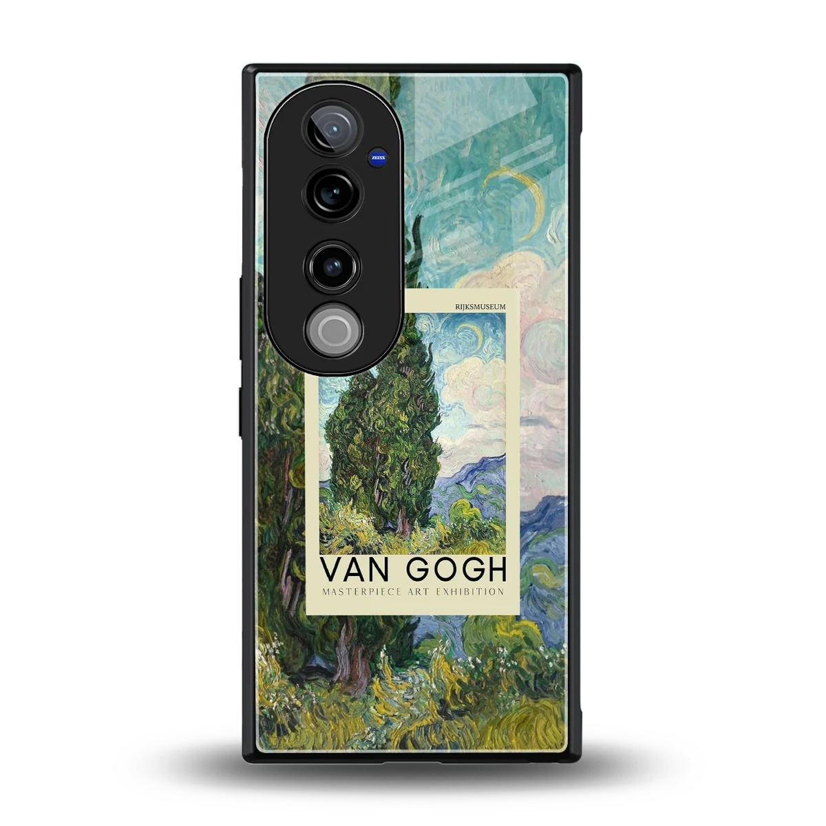 Cypresses back phone cover | glass case for vivo v40 pro