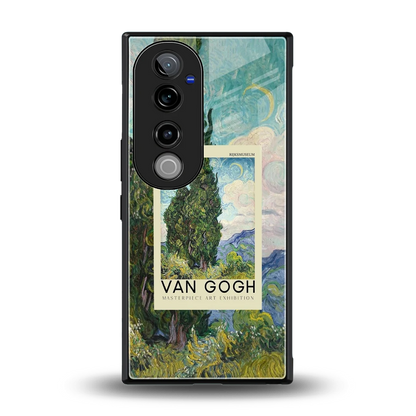 Cypresses back phone cover | glass case for vivo v40 pro