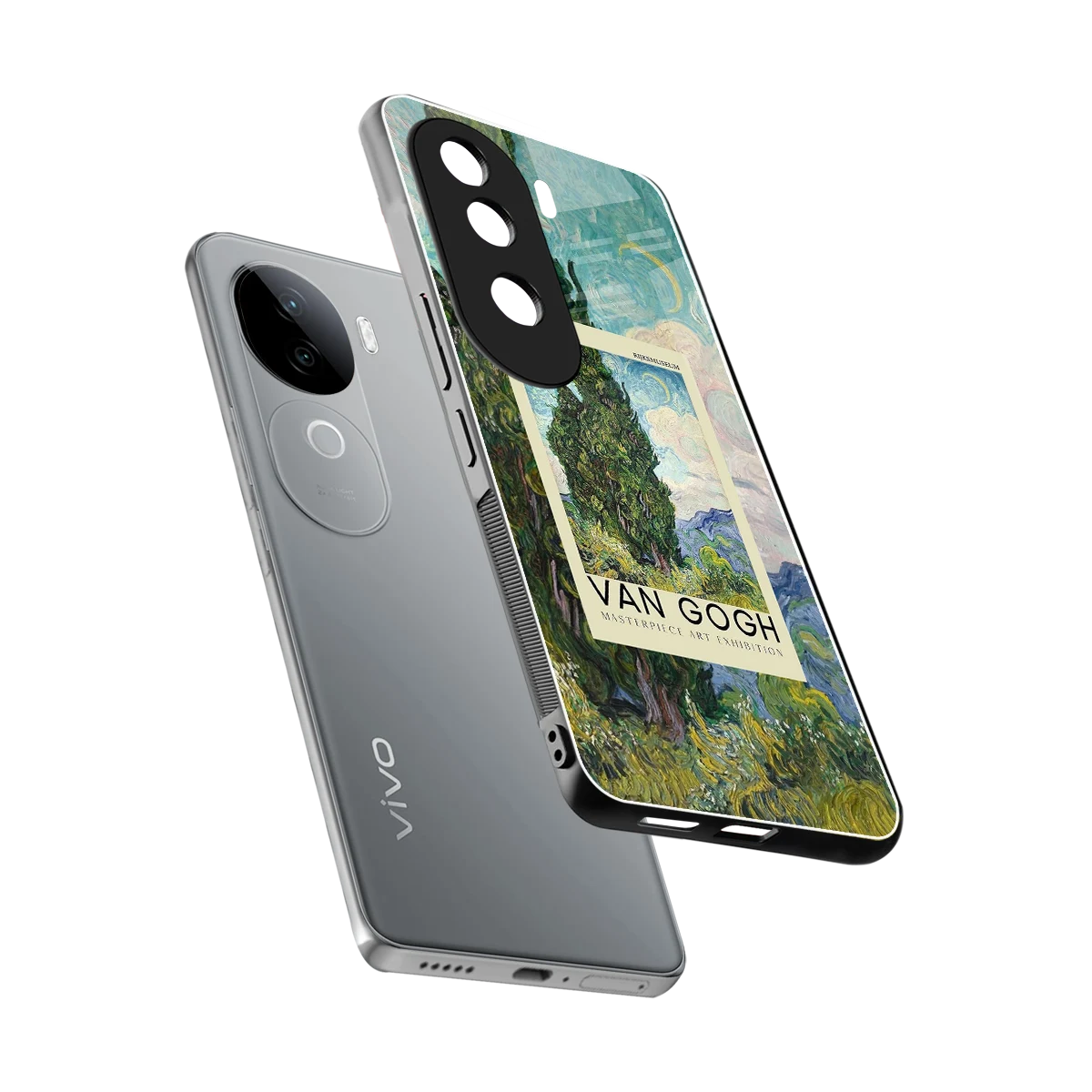 Cypresses sleek vivo v40e cover with tempered glass back and TPU edges
