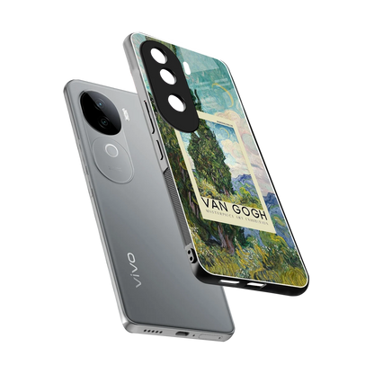 Cypresses sleek vivo v40e cover with tempered glass back and TPU edges