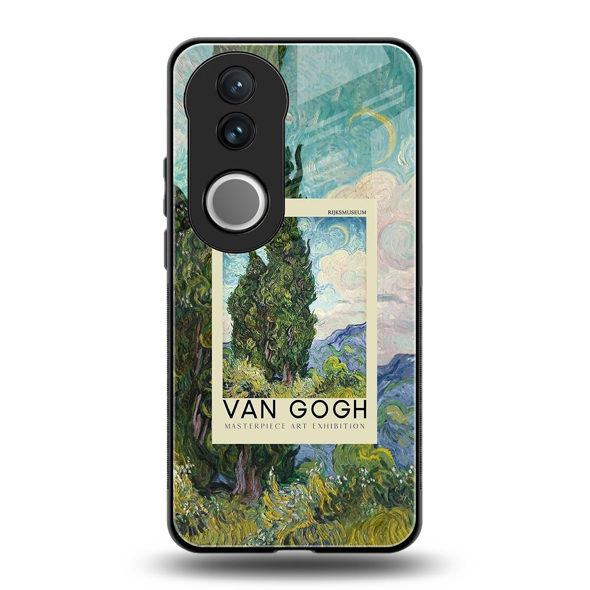 Cypresses back phone cover | glass case for vivo v50