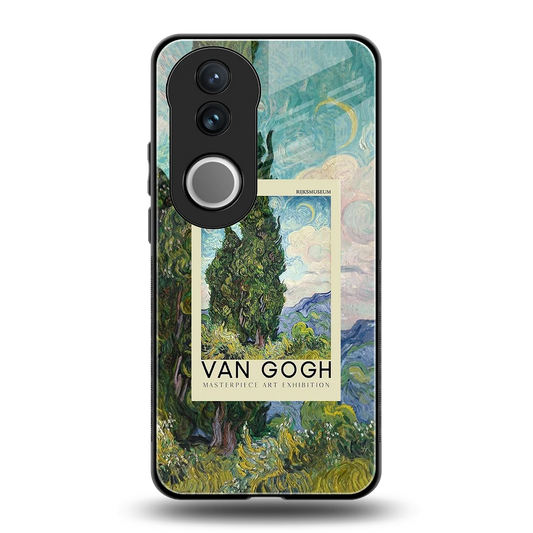 Cypresses back phone cover | glass case for vivo v50
