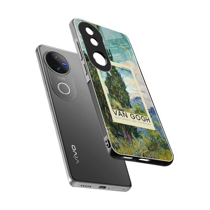 Cypresses sleek vivo v50 cover with tempered glass back and TPU edges