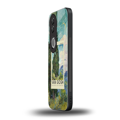 Cypresses vivo v50 mobile cover | shockproof glass phone case