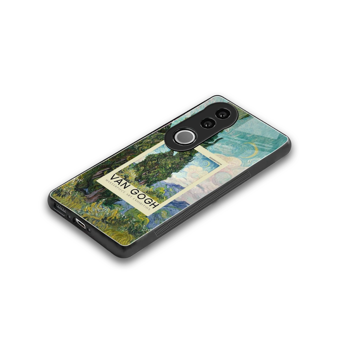 Cypresses stylish phone case for vivo v50 | glossy glass and slim fit