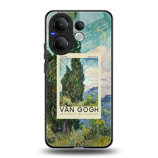 Cypresses back phone cover | glass case for vivo v60