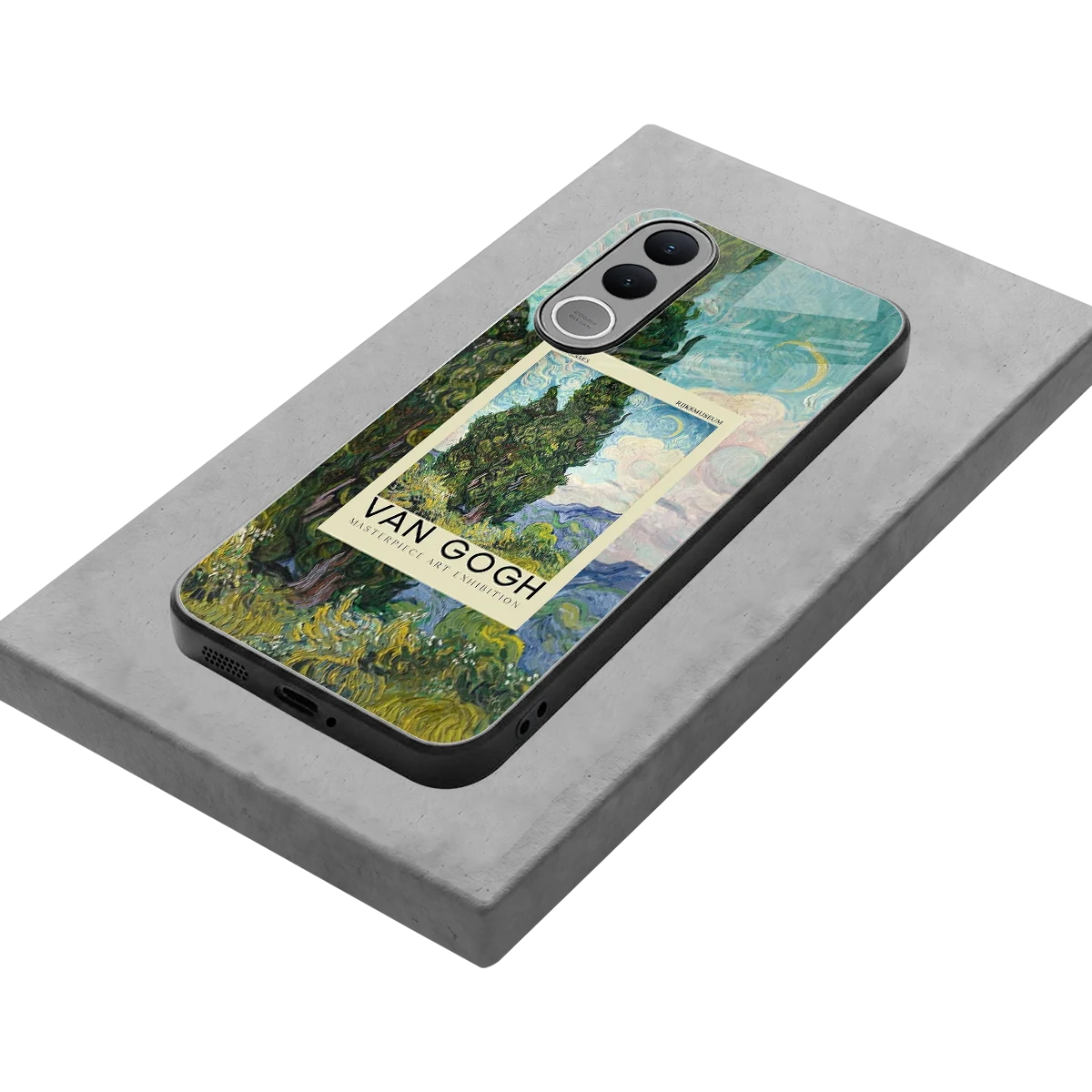 Cypresses stylish phone case for vivo v70 fe | glossy glass and slim fit