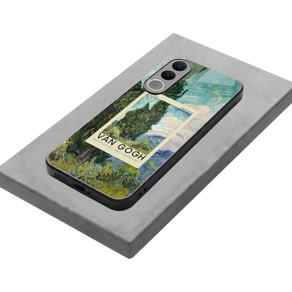 Cypresses stylish phone case for vivo v70 fe | glossy glass and slim fit