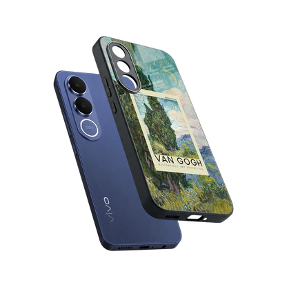 Cypresses sleek vivo v70 fe cover with tempered glass back and TPU edges