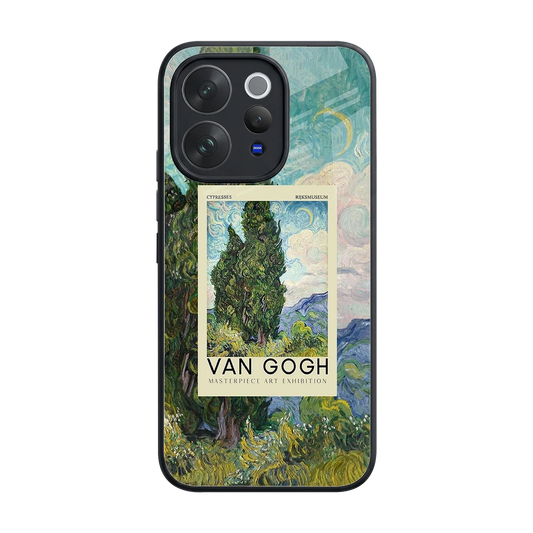 Cypresses back phone cover | glass case for vivo v70