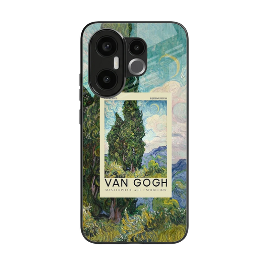 Cypresses back phone cover | glass case for vivo x200 fe