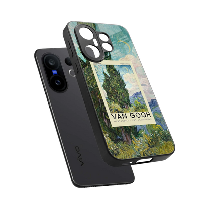 Cypresses sleek vivo x200 fe cover with tempered glass back and TPU edges