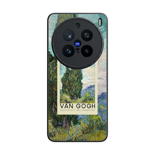 Cypresses back phone cover | glass case for vivo x200 pro