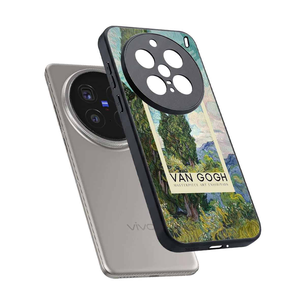 Cypresses sleek vivo x200 pro cover with tempered glass back and TPU edges
