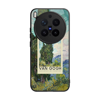 Cypresses back phone cover | glass case for vivo x300 pro