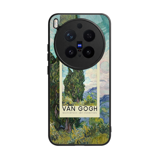 Cypresses back phone cover | glass case for vivo x300 pro