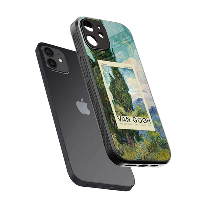 Cypresses sleek iphone 12 cover with tempered glass back and TPU edges