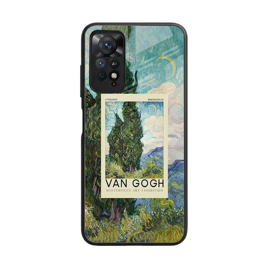 Cypresses back phone cover | glass case for redmi note 11 pro
