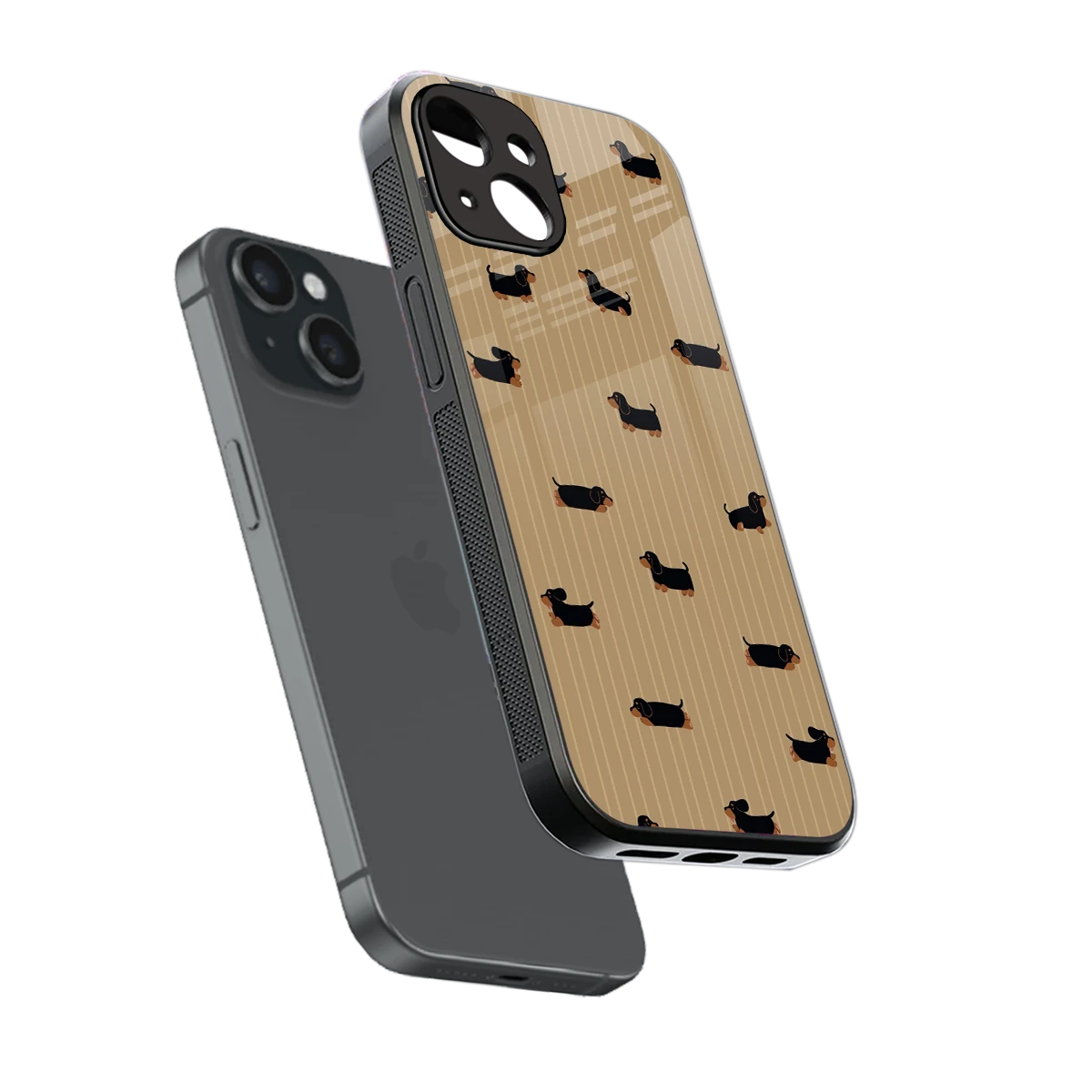 Dachshund sleek iphone 13 cover with tempered glass back and TPU edges