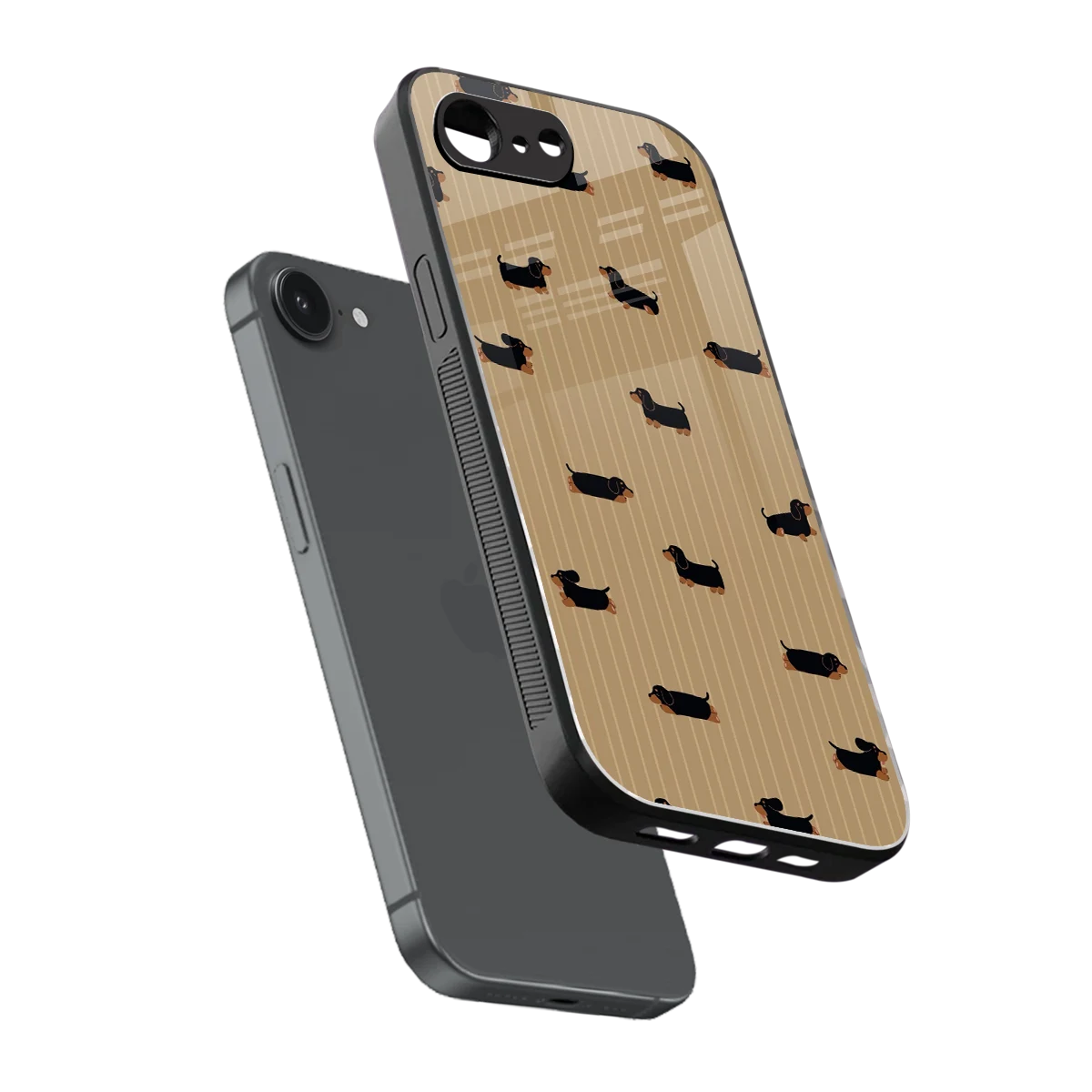 Dachshund sleek iphone 17e cover with tempered glass back and TPU edges