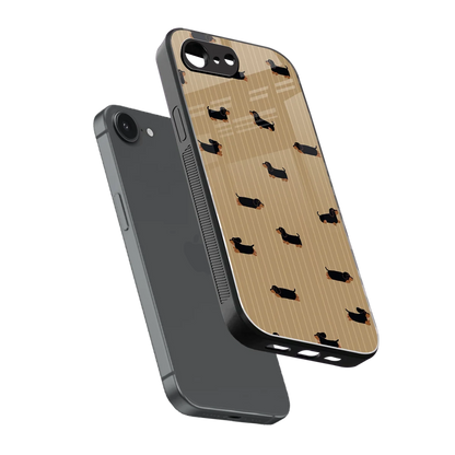 Dachshund sleek iphone 17e cover with tempered glass back and TPU edges