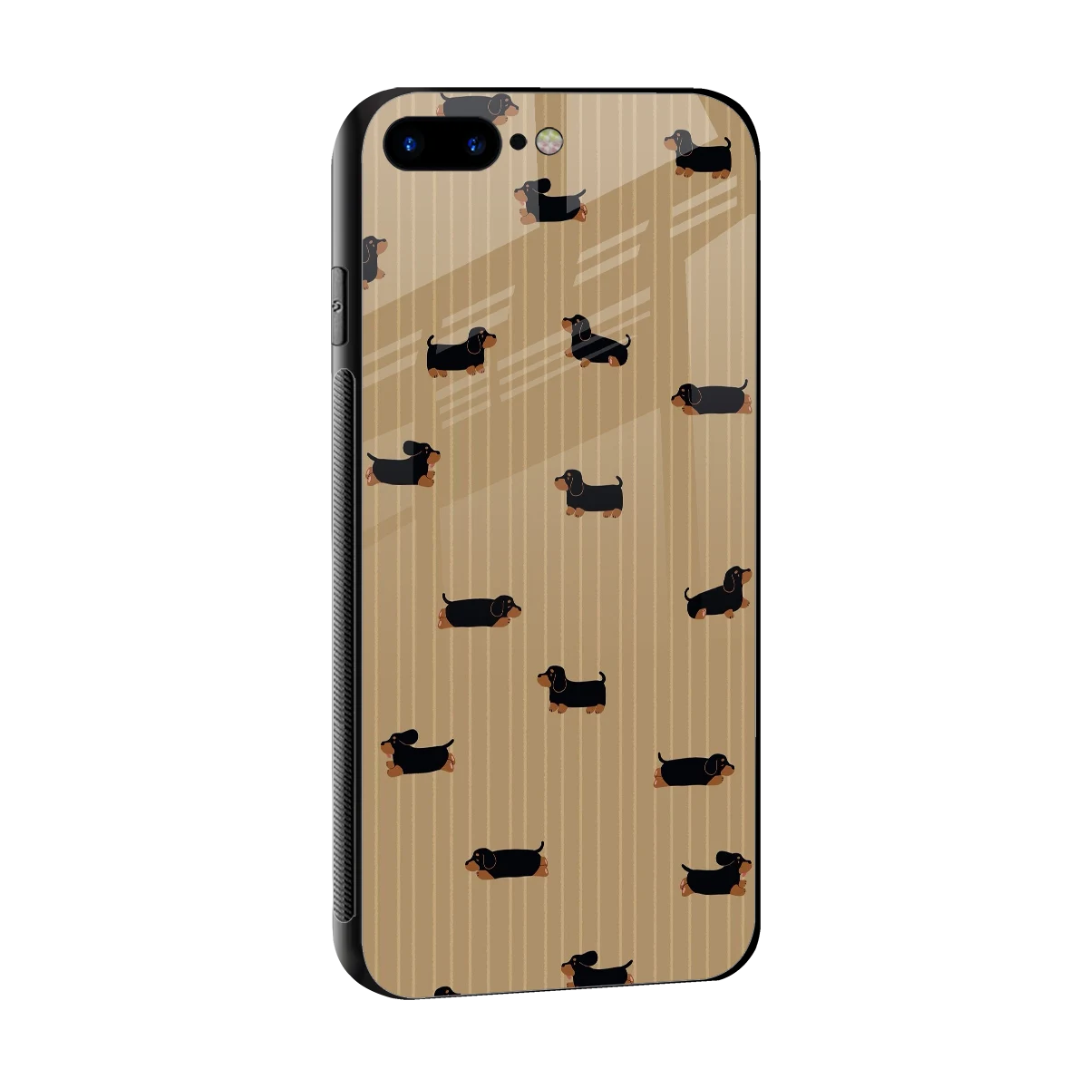 Dachshund sleek iphone 8 plus cover with tempered glass back and TPU edges