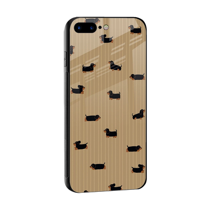 Dachshund sleek iphone 8 plus cover with tempered glass back and TPU edges