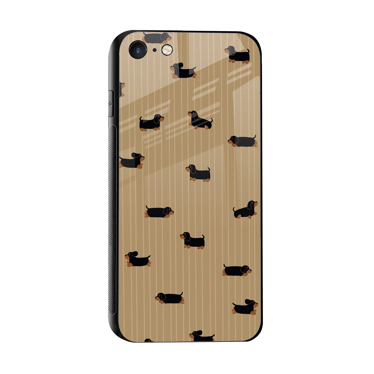 Dachshund sleek iphone 7 cover with tempered glass back and TPU edges