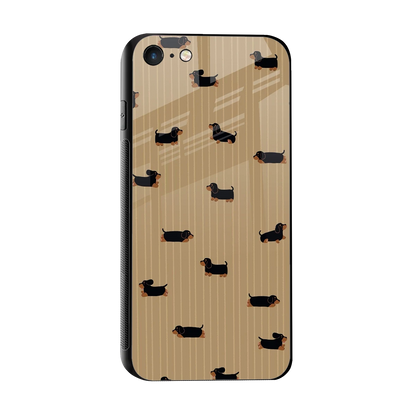 Dachshund sleek iphone 7 cover with tempered glass back and TPU edges