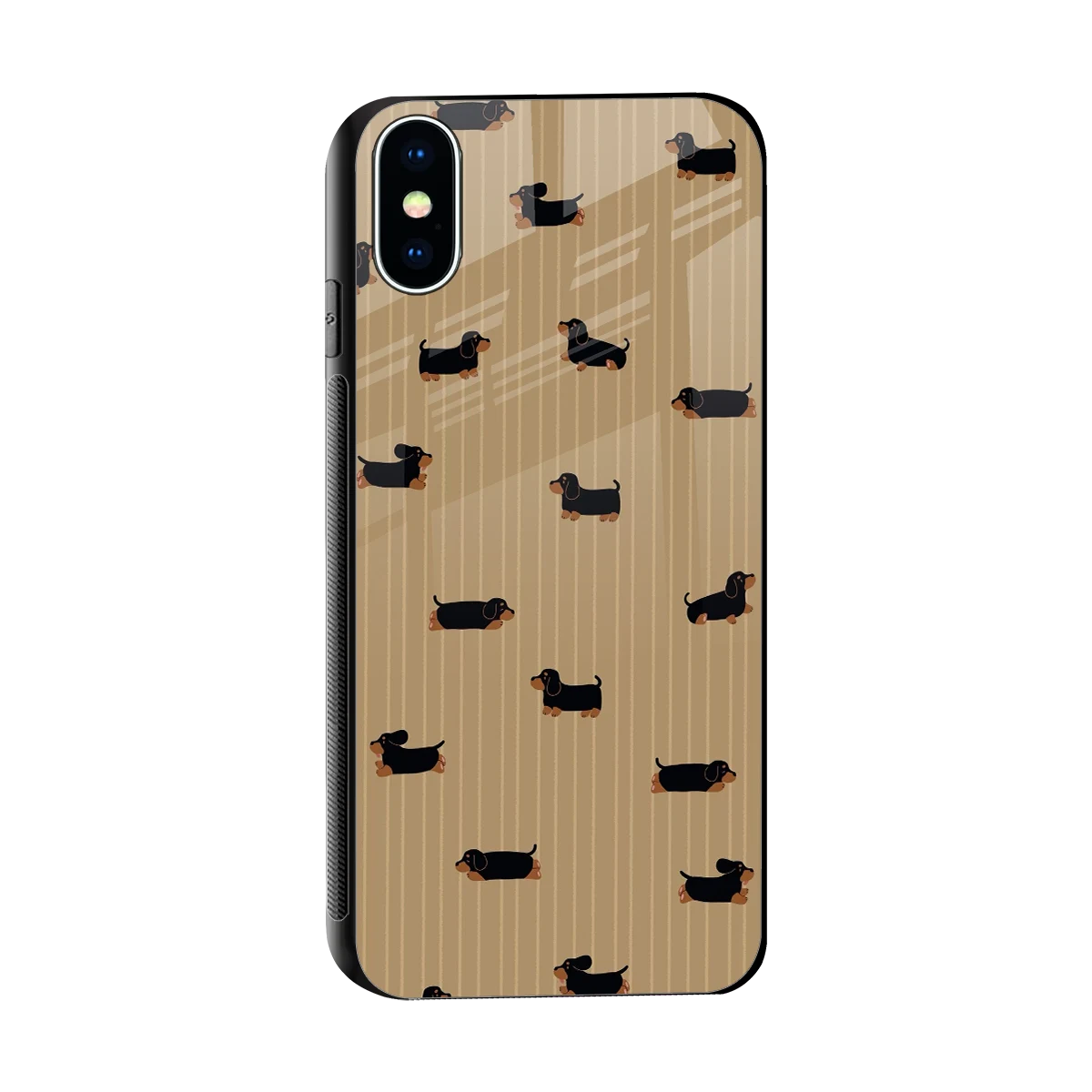 Dachshund sleek iphone x cover with tempered glass back and TPU edges