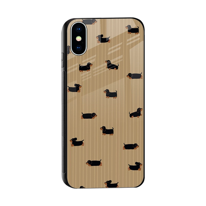 Dachshund sleek iphone x cover with tempered glass back and TPU edges