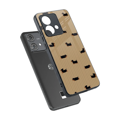 Dachshund sleek motorola edge 40 neo 5g cover with tempered glass back and TPU edges