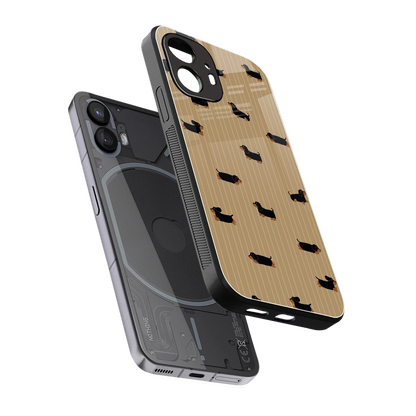 Dachshund sleek nothing phone 2 cover with tempered glass back and TPU edges