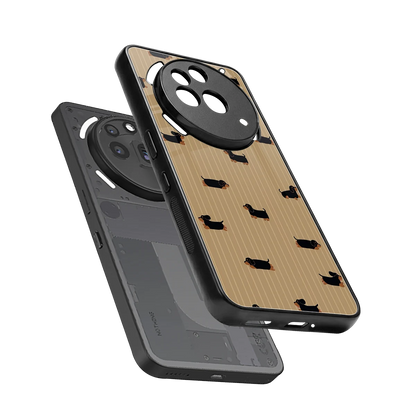 Dachshund sleek nothing phone 3a pro cover with tempered glass back and TPU edges