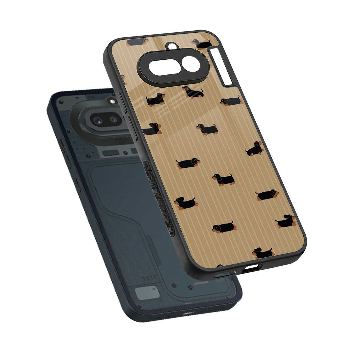 Dachshund sleek nothing phone 4a cover with tempered glass back and TPU edges