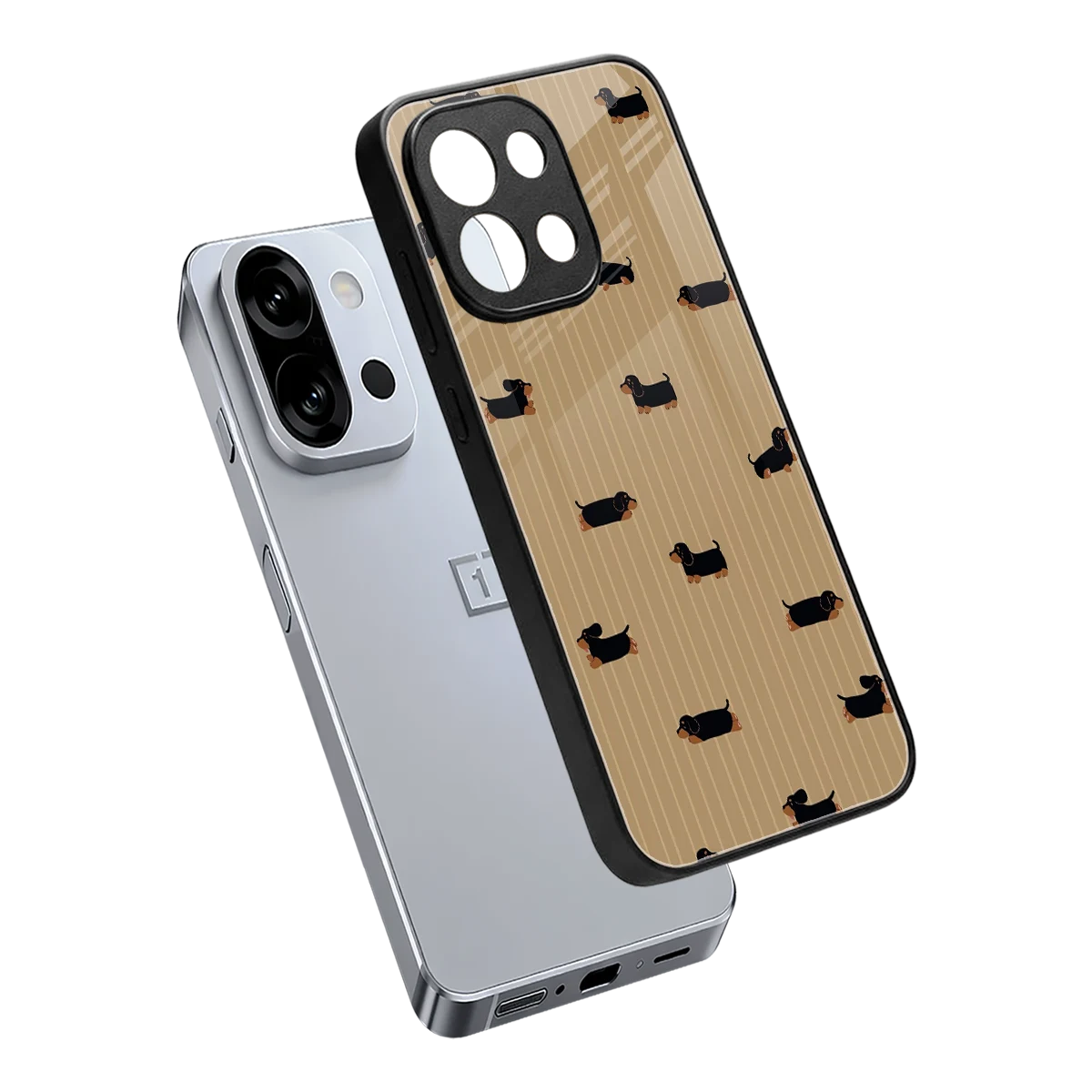 Dachshund sleek oneplus 13s cover with tempered glass back and TPU edges