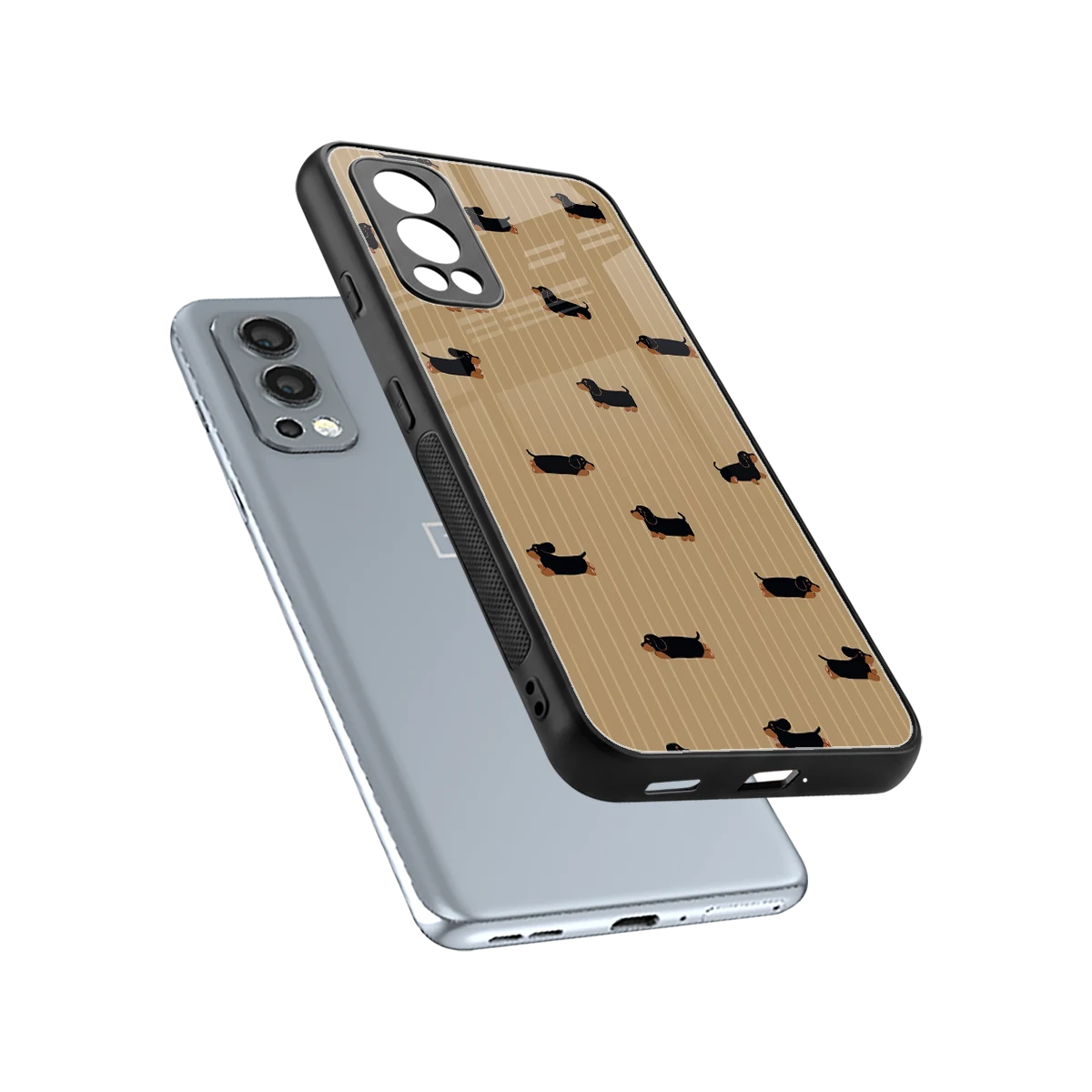 Dachshund sleek oneplus nord 2 cover with tempered glass back and TPU edges