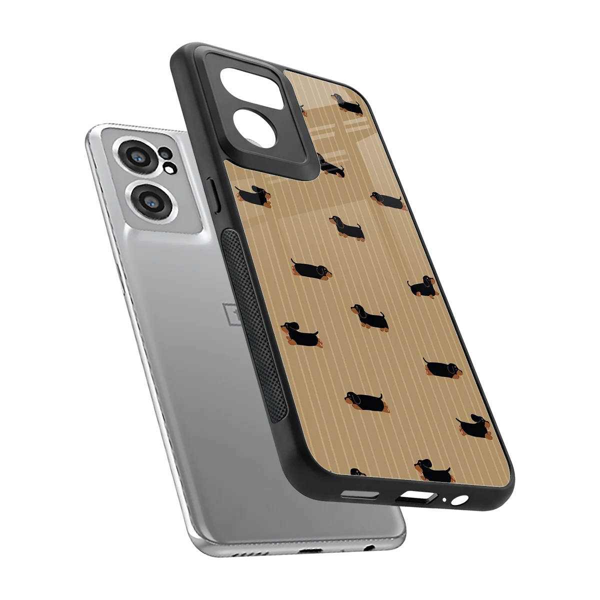 Dachshund sleek oneplus nord ce 2 cover with tempered glass back and TPU edges