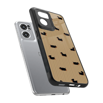 Dachshund sleek oneplus nord ce 2 cover with tempered glass back and TPU edges