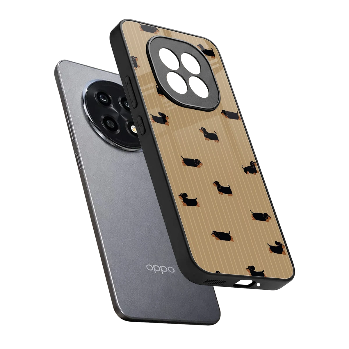 Dachshund sleek oppo f29 pro 5g cover with tempered glass back and TPU edges