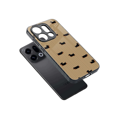 Dachshund sleek oppo find x9 cover with tempered glass back and TPU edges