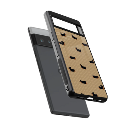Dachshund sleek google pixel 6 pro cover with tempered glass back and TPU edges