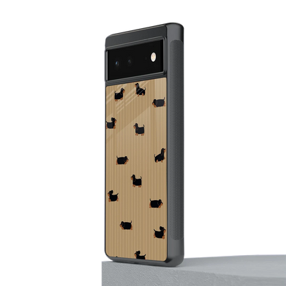 Dachshund stylish phone case for google pixel 6a | glossy glass and slim fit