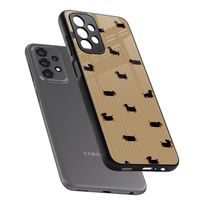 Dachshund sleek samsung galaxy a23 cover with tempered glass back and TPU edges