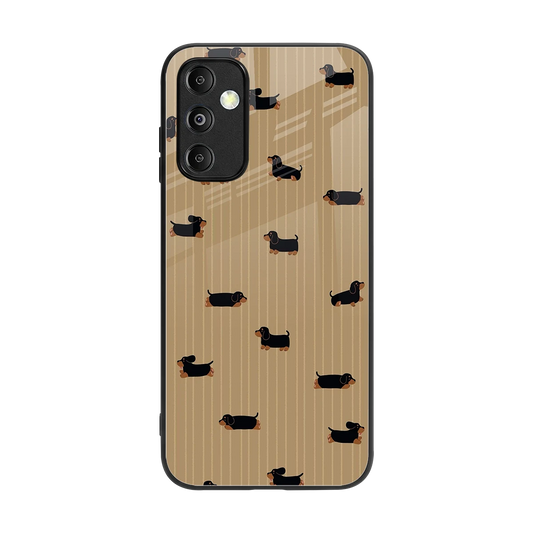 Dachshund back phone cover | glass case for samsung galaxy m14 5g