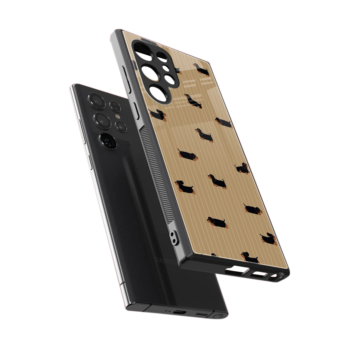 Dachshund sleek samsung galaxy s23 ultra cover with tempered glass back and TPU edges