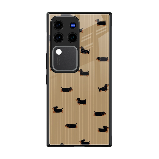 Dachshund back phone cover | glass case forvivo v30 pro