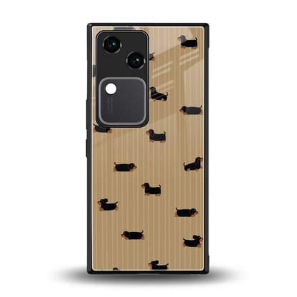 Dachshund back phone cover | glass case for vivo v30